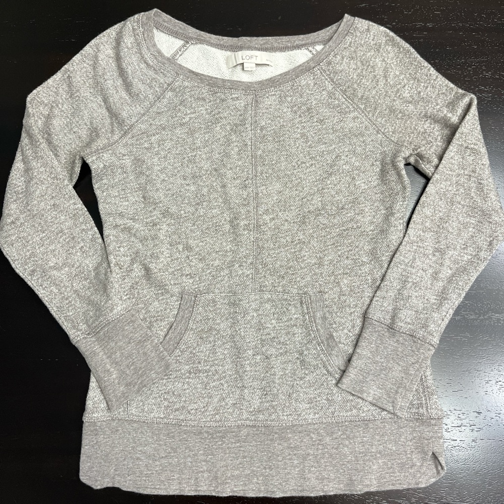 LOFT Gray Crewneck Sweatshirt